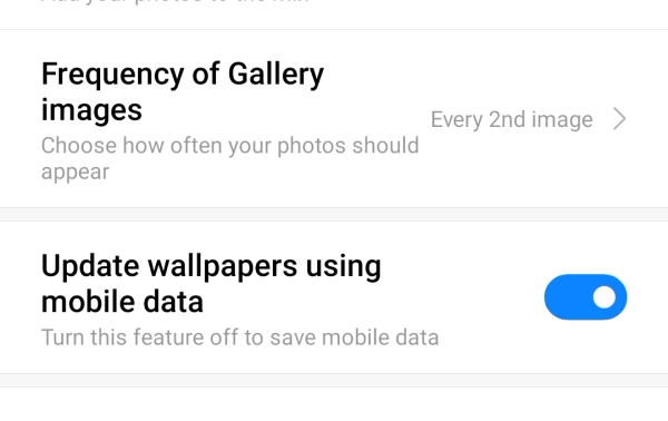 Tắt bỏ tính năng Update wallpapers using mobile data