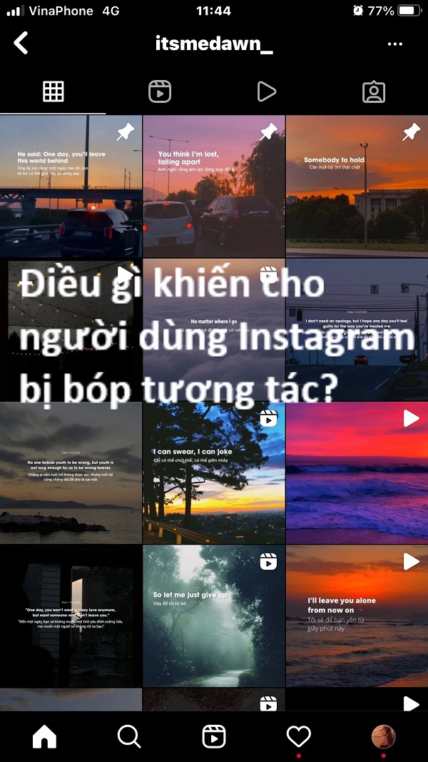 Điều gì khiến cho người dùng Instagram bị bóp tương tác?