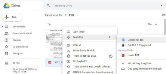 Cách chuyển PDF sang Word bằng Google Drive trên máy tính